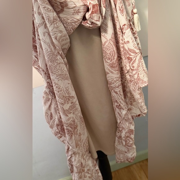 Lovestitch Terracotta Floral Maxi Dress gauzy fully lined adjustable straps - Picture 6 of 7